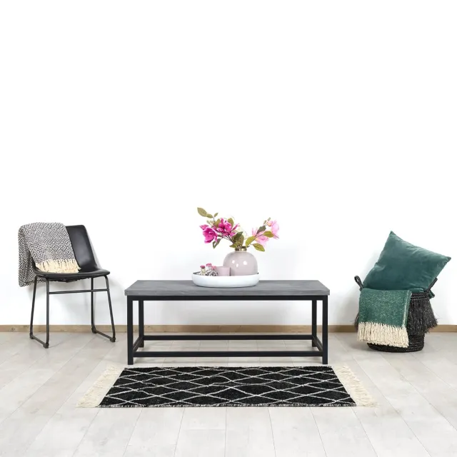 Betonlook salontafel Cade met industrieel frame