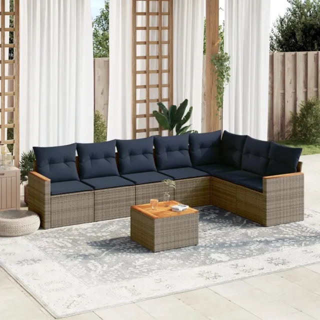 vidaXL Patio Sofa Set 8-zits Grey, foto 2