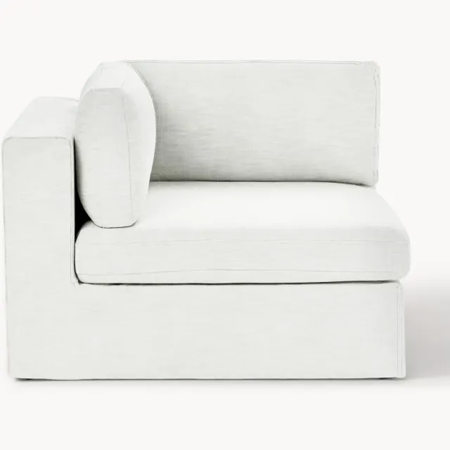 Westwing Collection Hoekmodule Russell met afneembare hoezen Wit