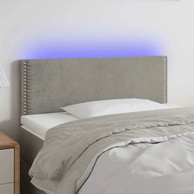 vidaXL Hoofdbord LED 80x5x78/88 cm fluweel lichtgrijs grijs