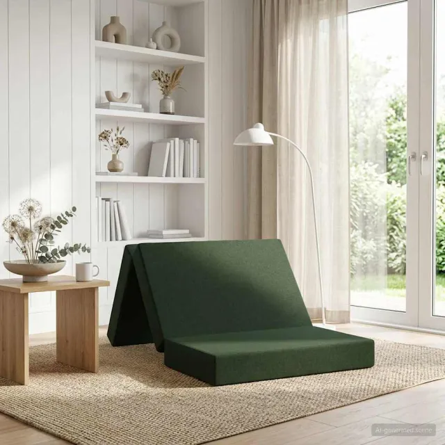 vidaXL Vouwbare Bankbed 80 x 67 x 45 cm Donkergroen