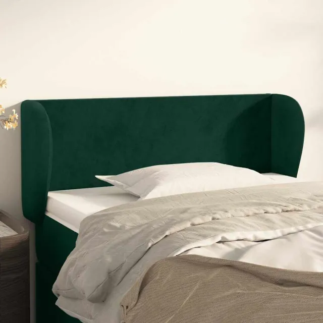 vidaXL Hoofdbord met randen 83x23x78/88 cm fluweel donkergroen groen