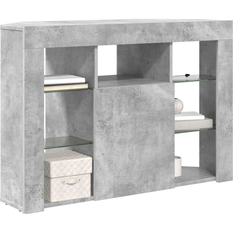 vidaXL Hoek LED TV Kast 100x40x68cm Beton Grijs Bewerkt hout
