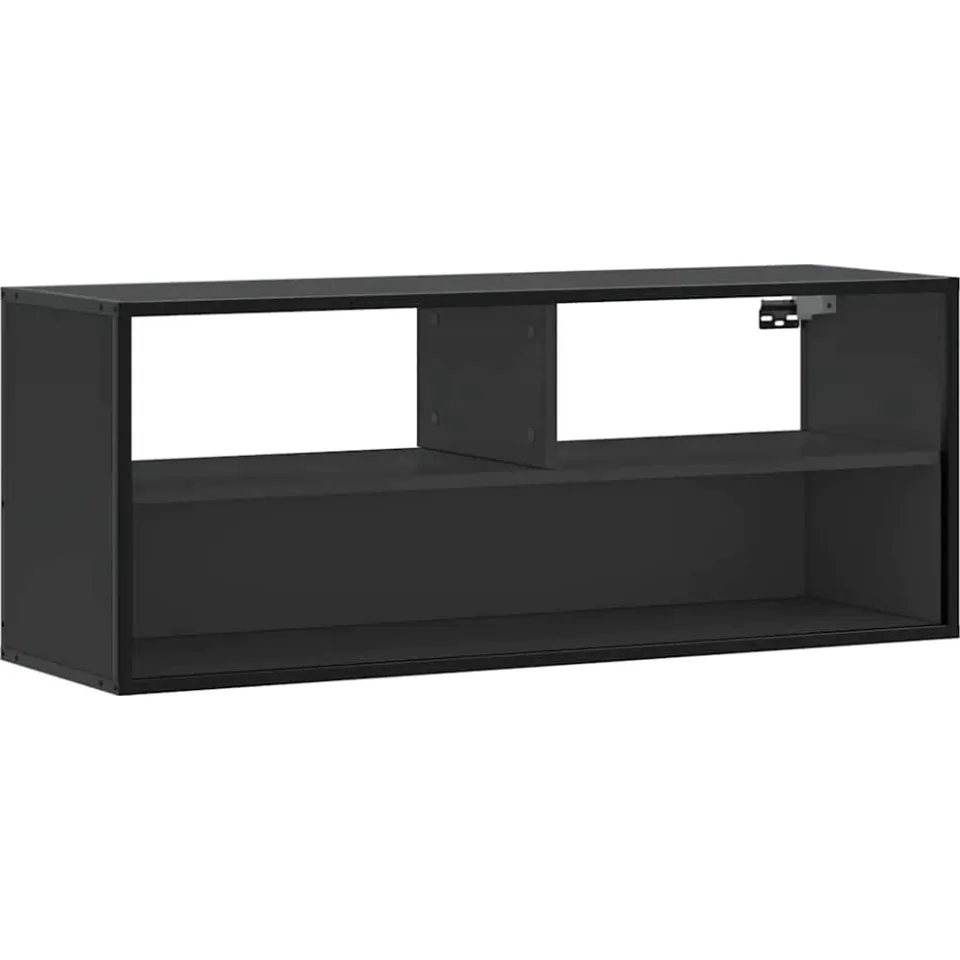 vidaXL Tv-meubel 100x31x39,5 cm bewerkt hout en metaal zwart, foto 3