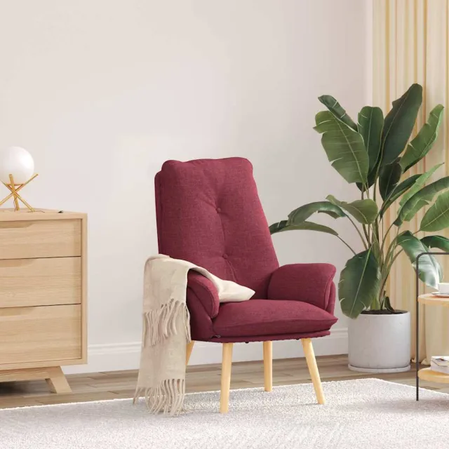 vidaXL Fauteuil Wijnrood 69 x 74 x 93 cm Stof en multiplex