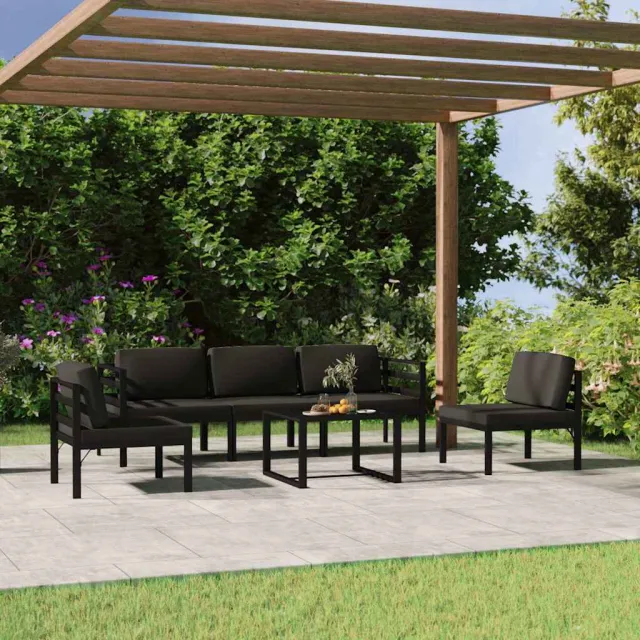 vidaXL 6-delige Loungeset met kussens aluminium antracietkleurig, foto 2