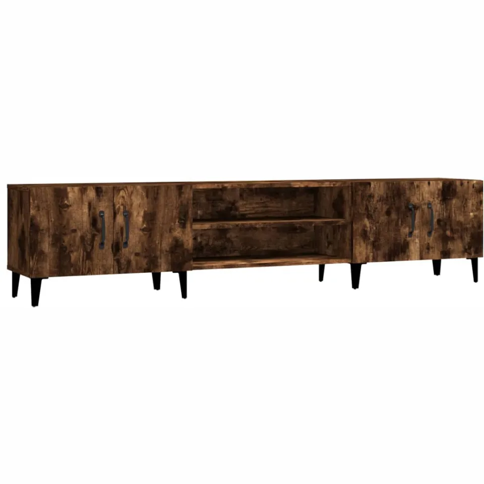 vidaXL Tv-meubel 180x31,5x40 cm bewerkt hout gerookt eikenkleurig Bruin