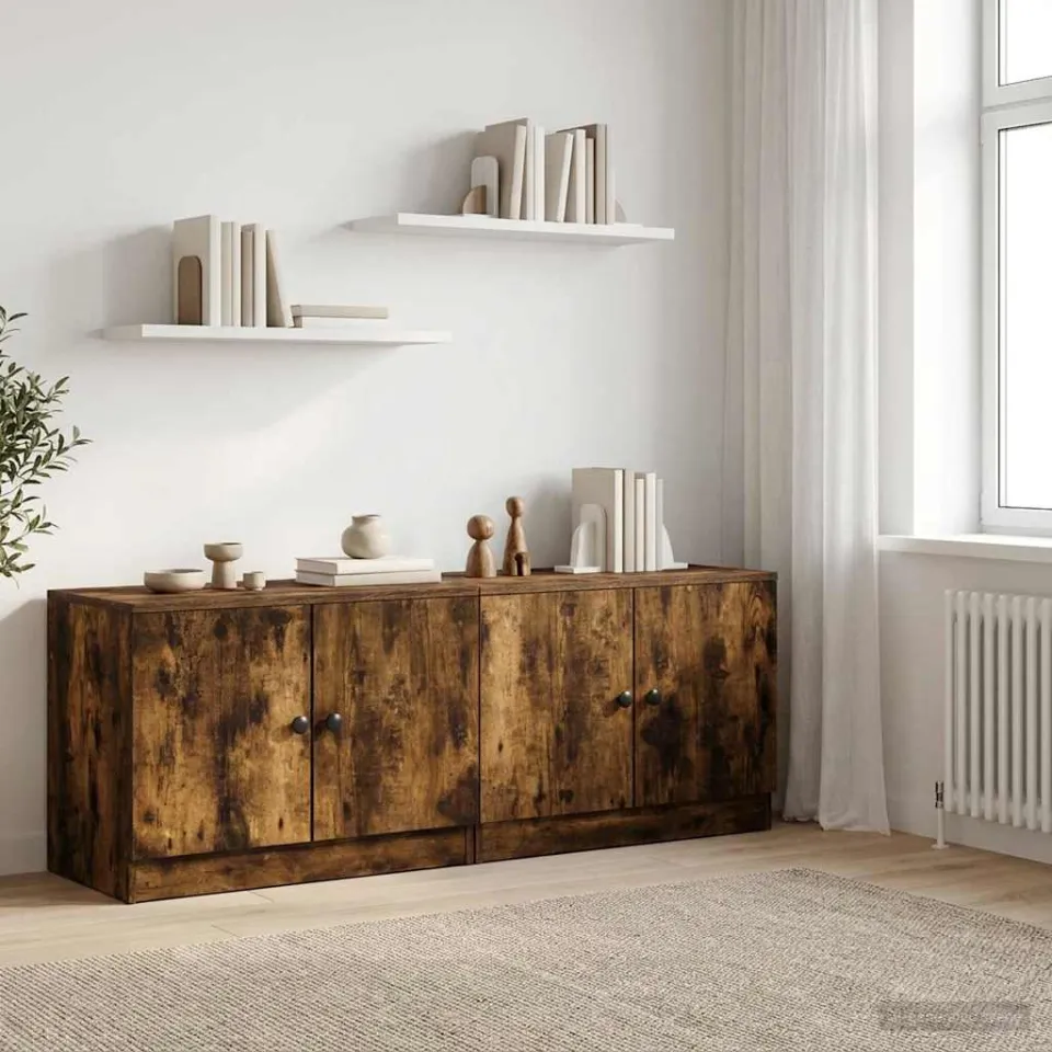vidaXL Opbergkast voor Loftbed 2 st Gerookt eiken 66 x 35 x 48 cm, foto 2