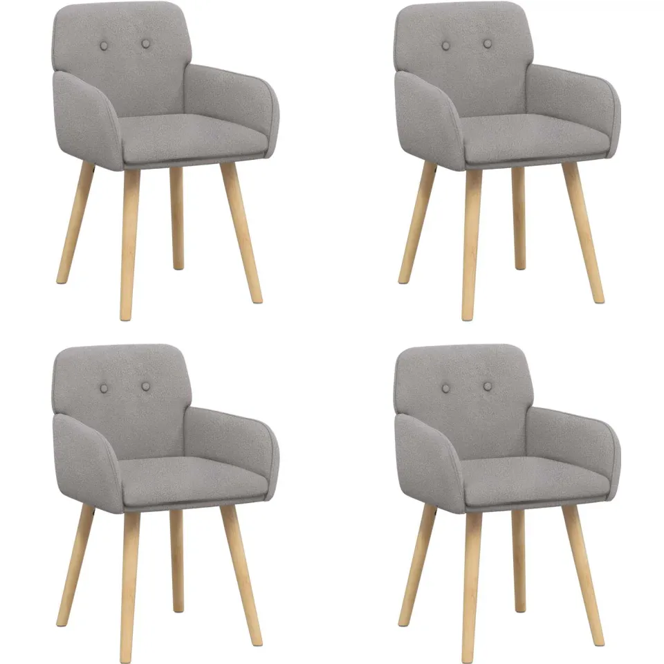 vidaXL Eettafelstoelen 4 st Bouclé Lichtgrijs 59 x 56,5 x 85 cm, foto 3