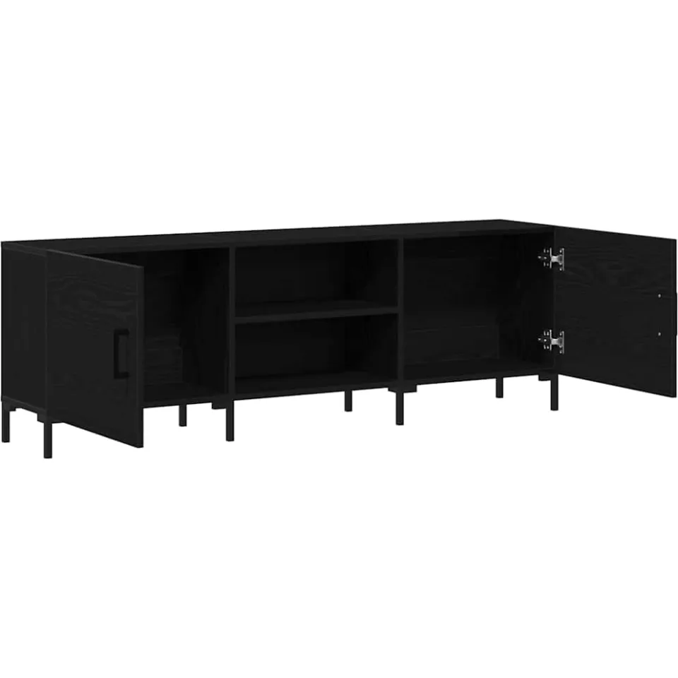 vidaXL Tv-meubelset 150 x 30 x 50 cm Zwart Eiken Bewerkt hout, foto 4