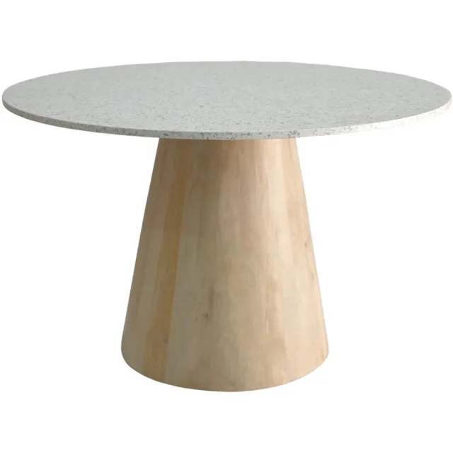 DÉJA Living Salontafel Sara Rond - Terrazzo/Hout - Naturel - 55x55x38cm