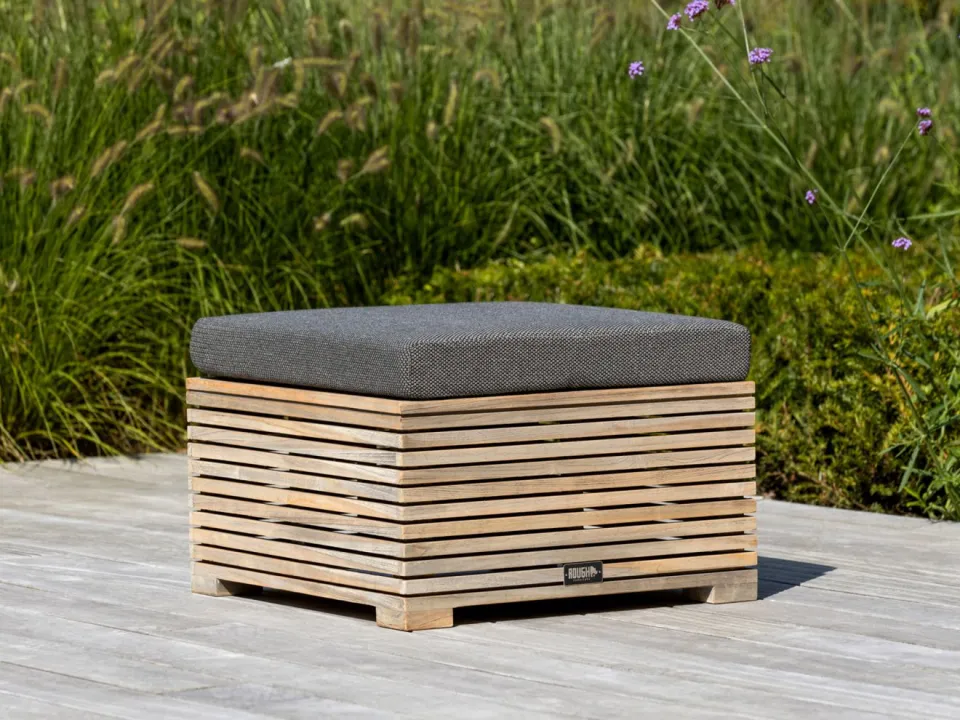 ROUGH Furniture ROUGH-C lounge voetenbank 60x60cm bruin, foto 3