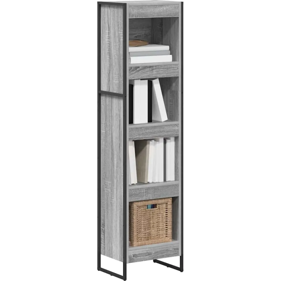 vidaXL Boekenkast 40 x 30 x 155 cm Bewerkt hout Grijs Sonoma