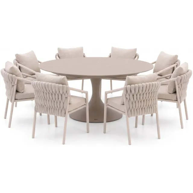 Suns Sato/Nova ø170cm dining tuinset 9-delig Bruin