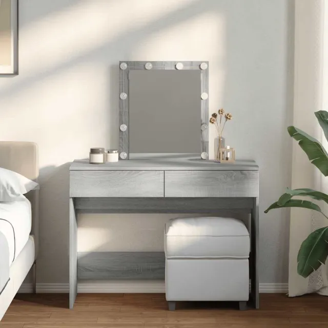 vidaXL Kaptafel met LED-verlichting 100x40x130 cm grijs sonoma