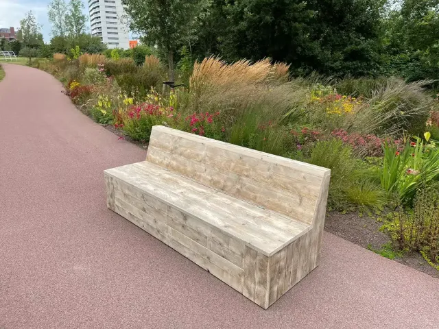 Steigerhouten bank Faye met klep
