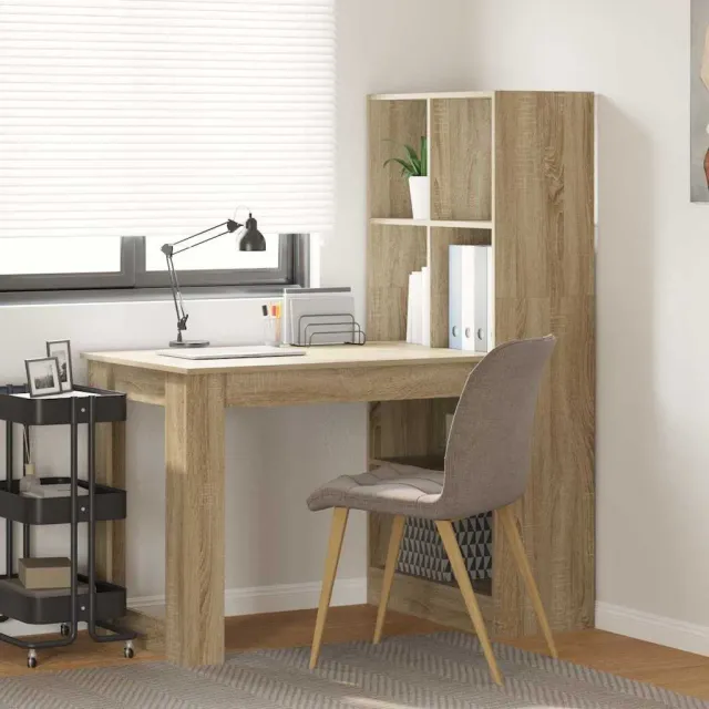vidaXL Bureau Sonoma Eiken 122 x 67 x 145 cm Bewerkt hout