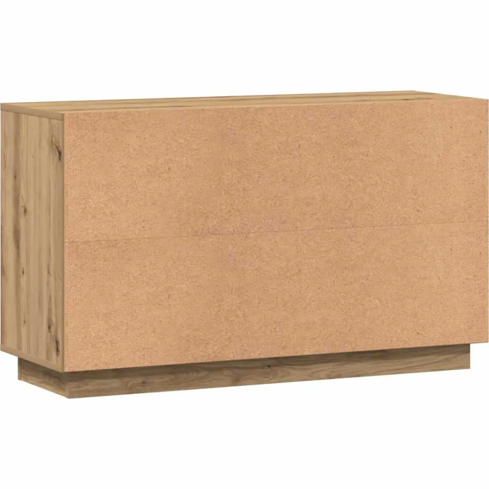 vidaXL Dressoir Artisan Eikenhout 102x35x55 cm Bewerkt Hout, foto 4