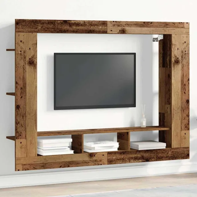 vidaXL TV-kast 152 x 22 x 113 cm Oud hout Bewerkt hout bruin, foto 2