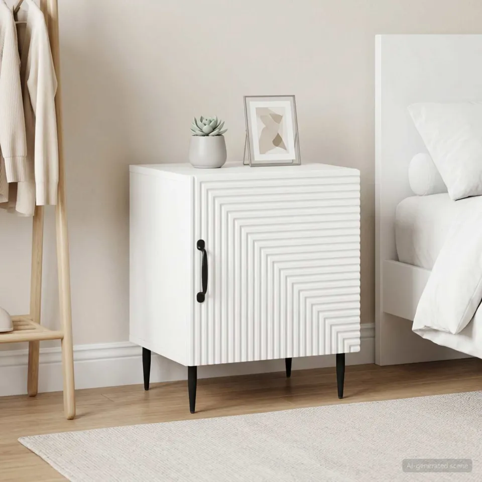 vidaXL Nachtkastje 2 st Hoogglans Wit 43 x 34,5 x 50 cm Bewerkt hout, foto 4