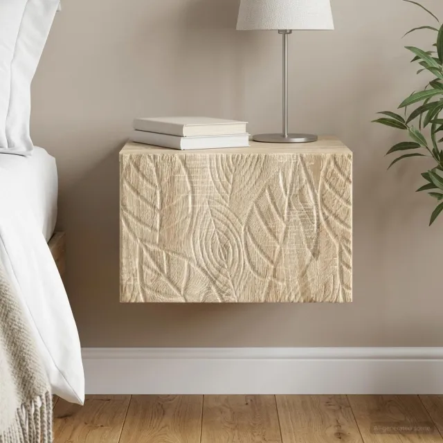 vidaXL Wandbeugel Bedkast Sonoma Eiken 49 x 34,5 x 20 cm Bewerkt hout, foto 2