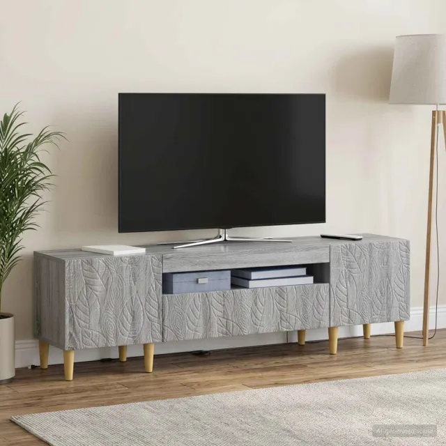 vidaXL LED tv-meubel DELFT 153 x 35 x 43 cm Grijs Sonoma Bewerkt hout