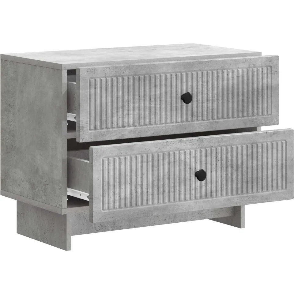 vidaXL Nachtkastje Betongrijs 62 x 34,5 x 47,5 cm Bewerkt hout