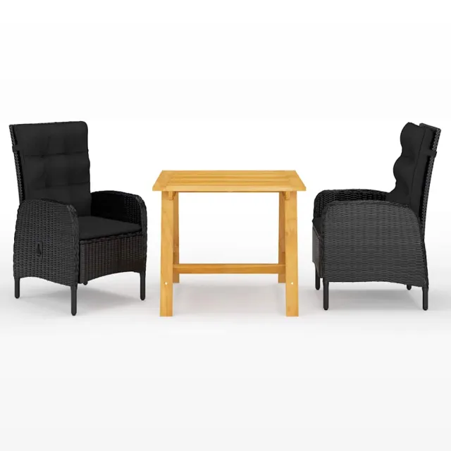 vidaXL 3-delige Tuinset zwart, foto 2