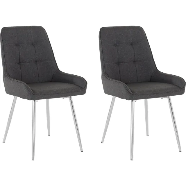 Notio Living Juri-Stoel - 2 Pack - Antraciet Zwart