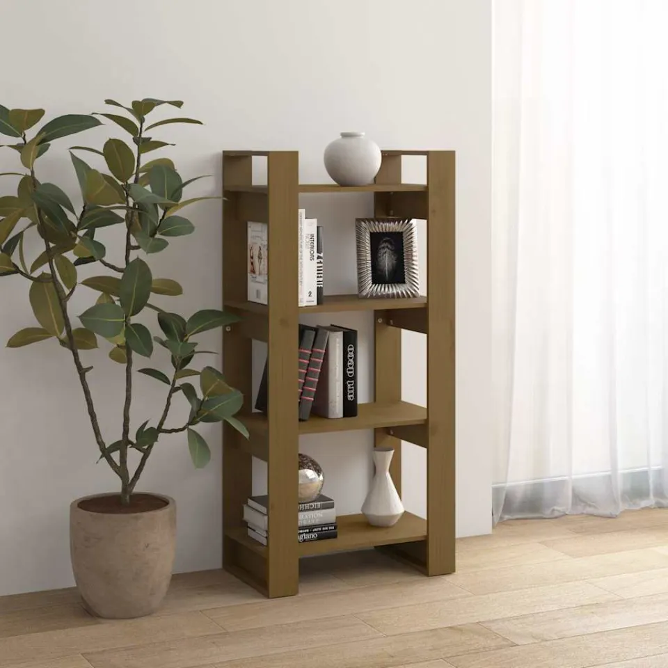 vidaXL Boekenkast/kamerscherm 60x35x125 cm massief hout honingbruin bruin, foto 3