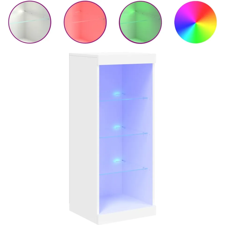vidaXL Dressoir met LED-verlichting 41x37x100 cm wit, foto 4