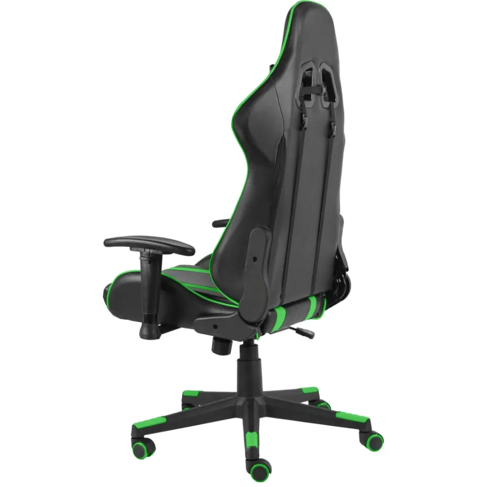 vidaXL Gamestoel draaibaar PVC groen, foto 3