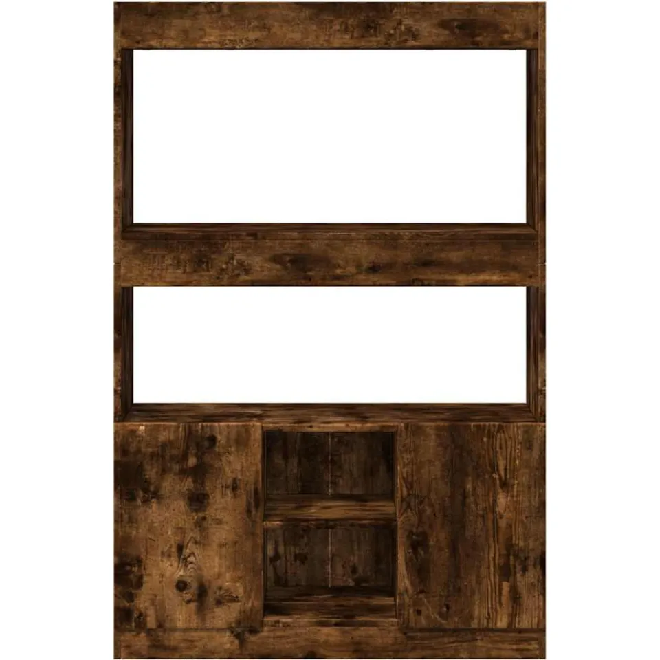 vidaXL Hoge kast 92x33x140 cm bewerkt hout gerookt eikenkleurig, foto 4