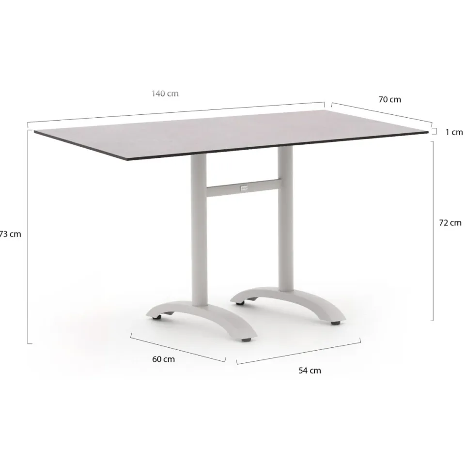 Bellagio tuinmeubelen Bellagio Lisio tuintafel 140x80x73cm wit, foto 2