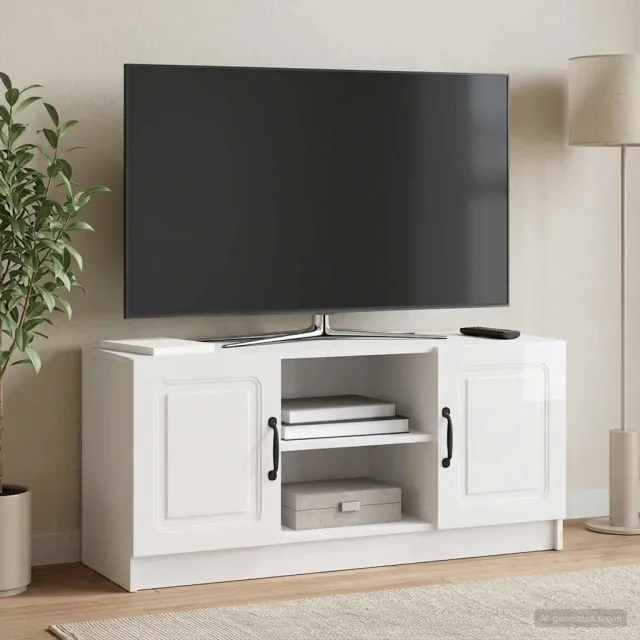 vidaXL TV-kast Hoogglans Wit 102 x 34,5 x 47 cm Bewerkt hout, foto 2