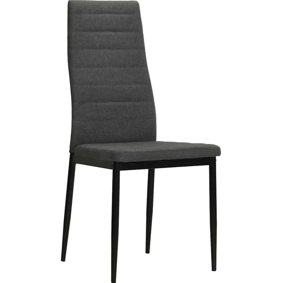vidaXL Eetkamerstoelen 2 st stof donkergrijs grijs, foto 2