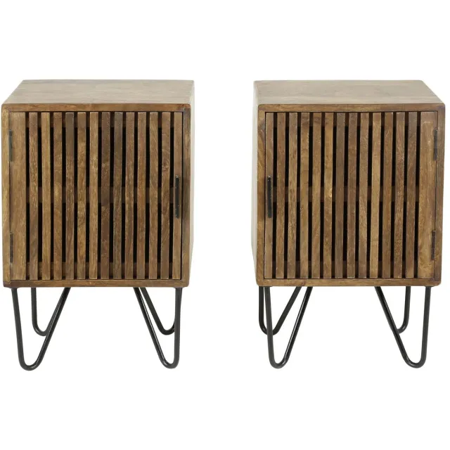 Giga Living Giga Meubel Nachtkastje Tweak - Naturel Hout - Set van 2 - 40x30x60cm Zand