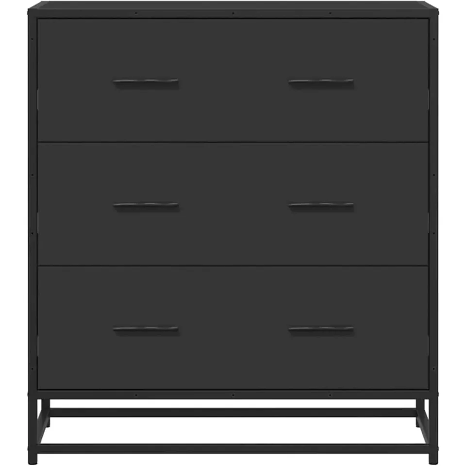 vidaXL Dressoir 68x35x76 cm bewerkt hout en metaal zwart, foto 4