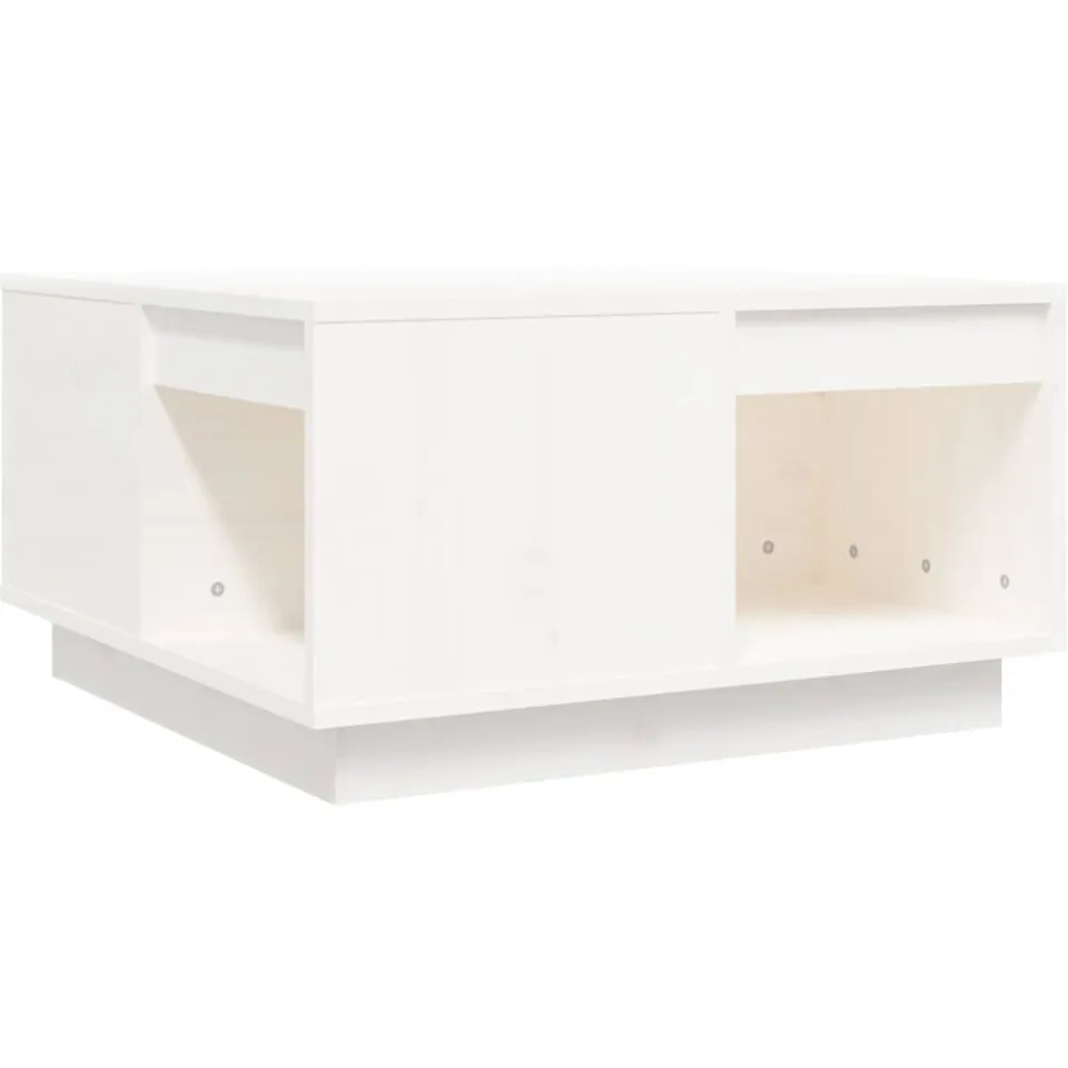 vidaXL Salontafel 60x61x32,5 cm massief grenenhout wit, foto 4