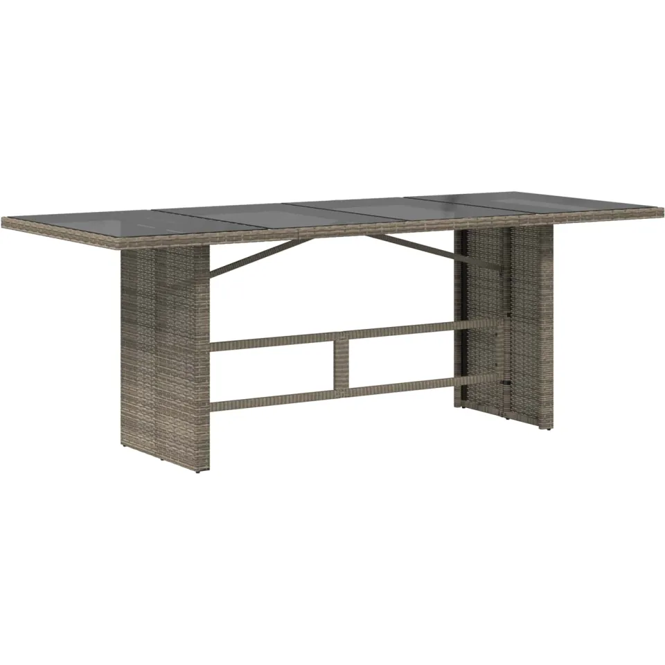 vidaXL Buiten eettafelset 7 st Grijs poly rattan, foto 4