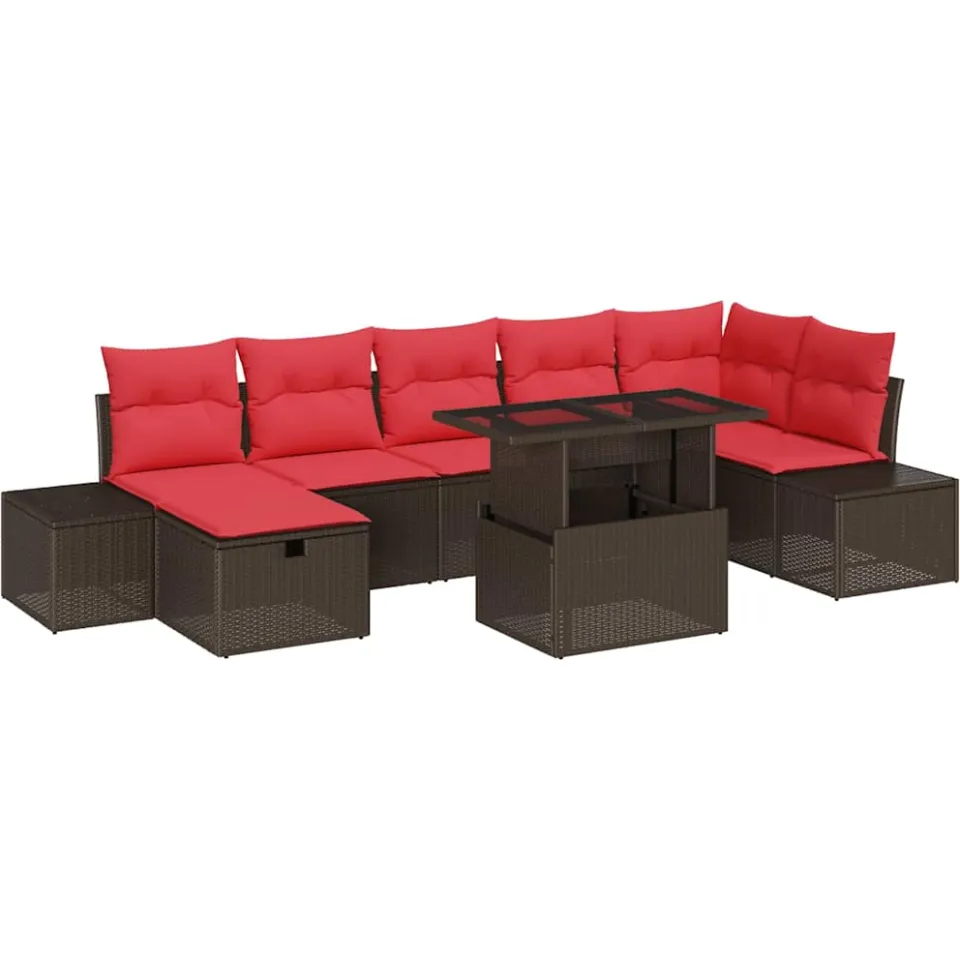 vidaXL Tuin Sofa Set 8 st poly rattan Zwart