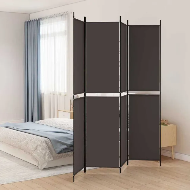 vidaXL Kamerscherm met 4 panelen 200x220 cm stof bruin, foto 2