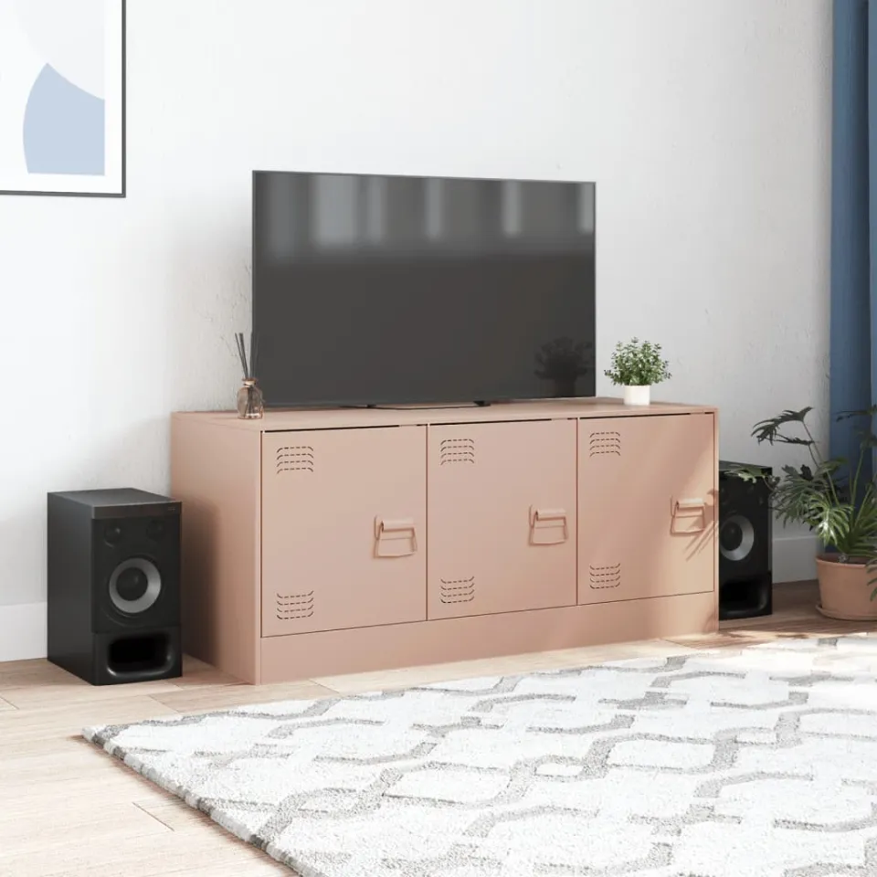 vidaXL Tv-meubel 99x39x44 cm staal roze, foto 3