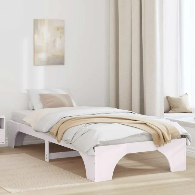 vidaXL Bedframe Wit 75 x 190 cm Massief grenenhout