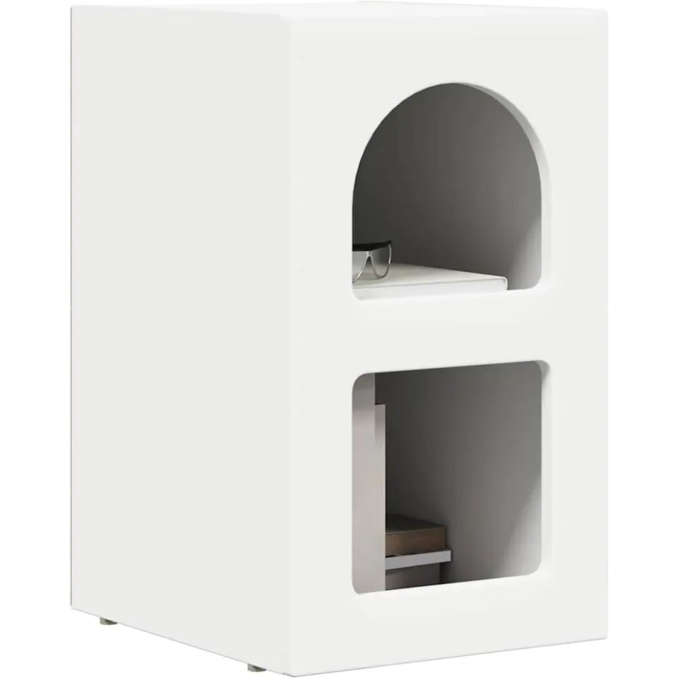 vidaXL Nachtkastje ELST Wit 29,5 x 33,5 x 50 cm Bewerkt hout