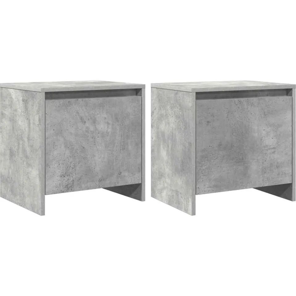 vidaXL Nachtkastjes 2 st 45x34x44,5 cm bewerkt hout betongrijs