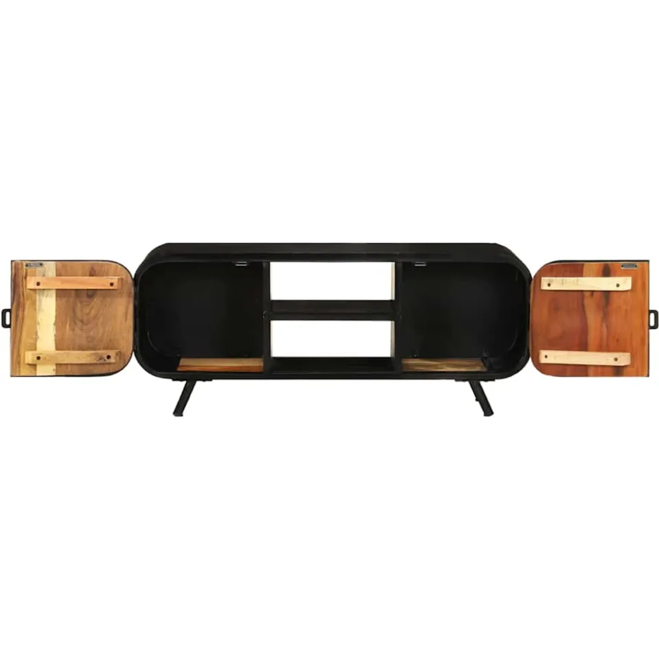 vidaXL Tv-meubel 110x30x45 cm massief gerecycled hout bruin, foto 4