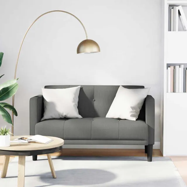 vidaXL Loveseat Bank Donkergrijs 111 cm Stof