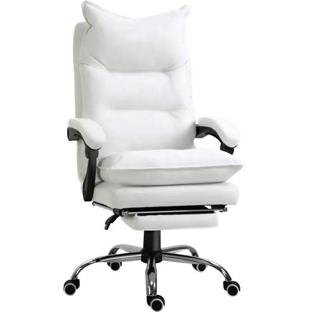 Vinsetto bureaustoel - Polyurethaan - 72x66x130cm - Wit
