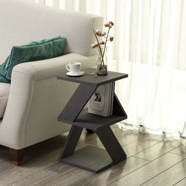 Bliss Skye Decor, Bijzettafel, Albeni - Wood Black, Gemelamineerde spaanplaat, Hout zwart, 29,6 x 29,6 x 54,2 cm
